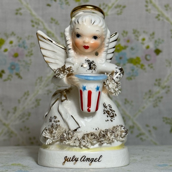 Napco Other - Vintage Ceramic Napco July Angel Spaghetti Trim 1950’s